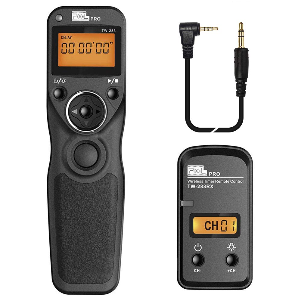 Remote Control Compatible for Sony, Pixel Wireless Shutter Release Cable TW-283 S1/S2 Timer Remote Control Compatible for Sony Alpha A100 A350 A450 A550 A560 A9 A99 A77 A7RII A7