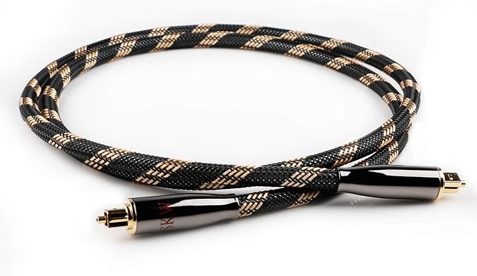 SKW HI-FI Toslink Optical Cable 6.5ft/2m, Precision-Polished PMMA Fiber