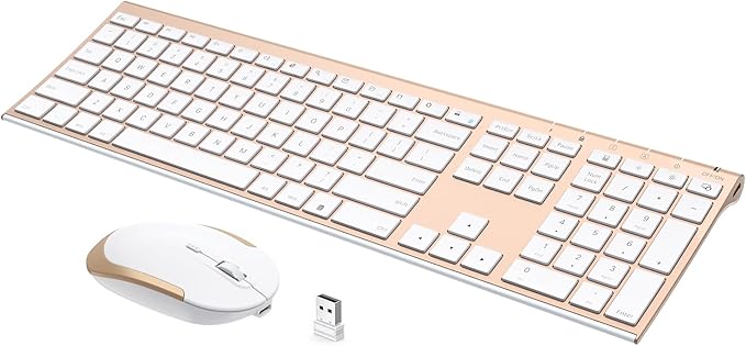 Vssoplor Wireless Keyboard and Mouse, Rechargeable Ultra Slim
