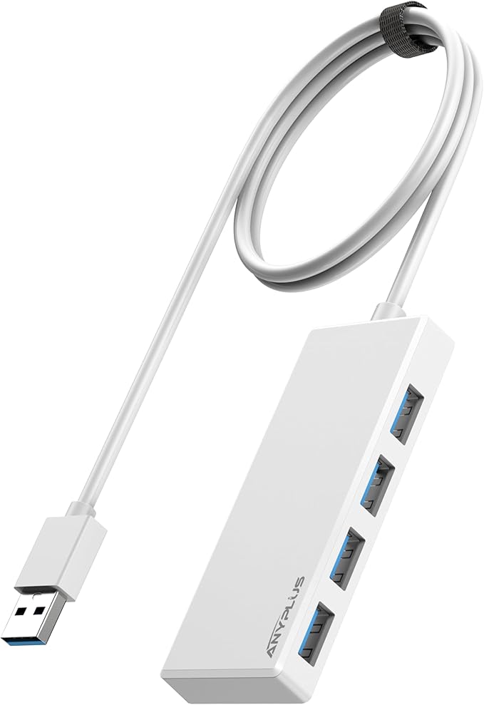 ANYPLUS USB Hub, USB 3.0 Hub Aluminum Alloy Ultra Slim USB Splitter, Portable 4 Port USB Extender, USB Hub for Laptop, PC, MacBook, iMac, Surface Pro, Mac Pro, Flash Drive, XPS 【Grey】