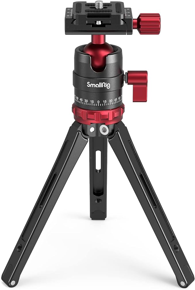 SmallRig Mini Tripod for Camera, Updated Desktop Tabletop Tripod with Arca-Type Compatible QR Plate, 360° Ball Head and 1/4 Screws Portable for Compact Cameras DSLRs, Phone, Gopro - BUT2664