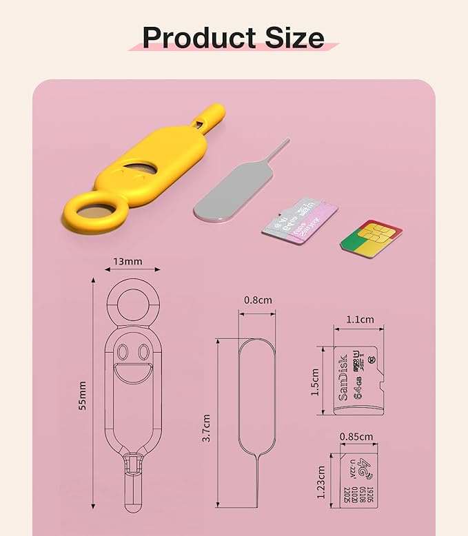 SIM Card Holder Contains Removal Openning Tool Tray Eject Pins 6 Pcs Needle Opener Ejector Compatible with All iPhone Apple iPad HTC Samsung Galaxy Cell Phone (Rainbow (6 Pcs))
