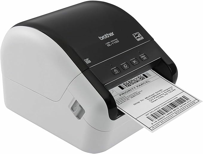 Brother QL-1100c Wide Format Label Printer, Shipping & Postage Labels 4” x 6”, Barcode & QR Code, High Speed, Direct Thermal Printing, Compact, uses DK Drop-in Label Rolls, USB Connectivity