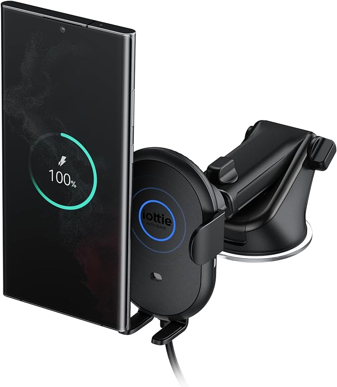 iOttie Auto Sense 2 Dash & Windshield Car Phone Holder with Qi Wireless Charging – Auto Clamping Phone Mount & Charger for iPhone, Google Pixel, Samsung Galaxy, Huawei, LG (Adapter Not Included)