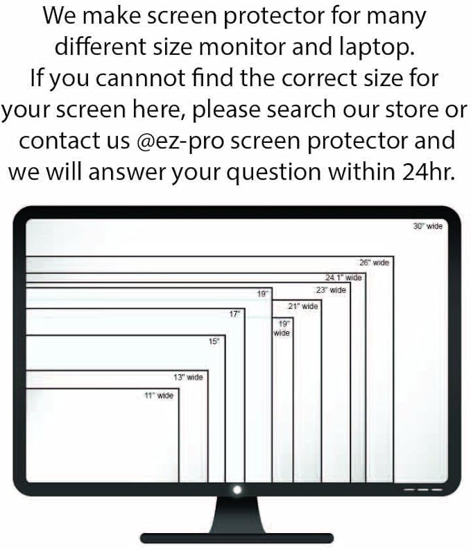 Privacy Screen Filter for 19 inches Desktop Computer Monitor, Screen Protector size is 16.1 inch width x 10.1 inch height. Anti Blue Light and Anti Glare