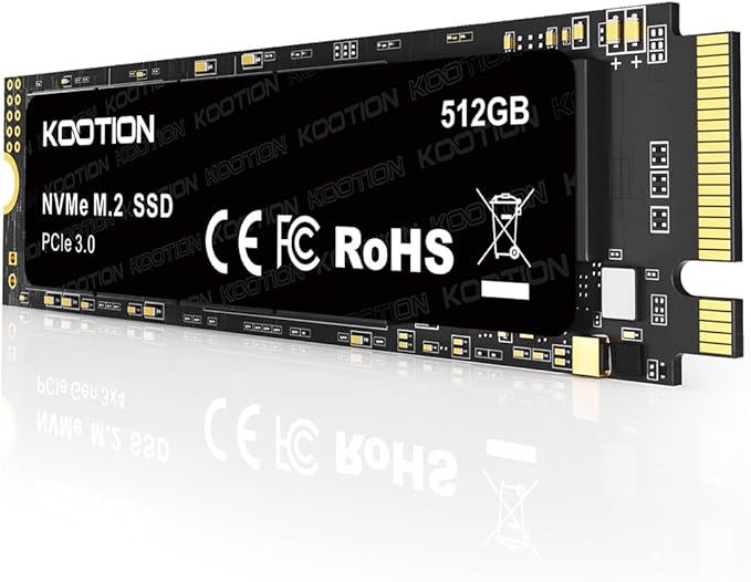 KOOTION 1TB NVMe Internal SSD PCIe 3.0, M.2 2280 NVMe Gen 3 Internal Solid State Drive Up to 3500MB/s, Less Heat for PC/Laptop