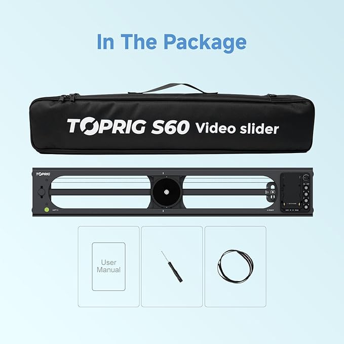 Accsoon Toprig 24inch/60cm Motorized Camera Slider, Bluetooth Video Slider with Button/APP Control, Time-Lapse/Loop Mode, Speed Knob, 120° Panoramic Shooting, Compatible with GoPro, Camera, DSLR