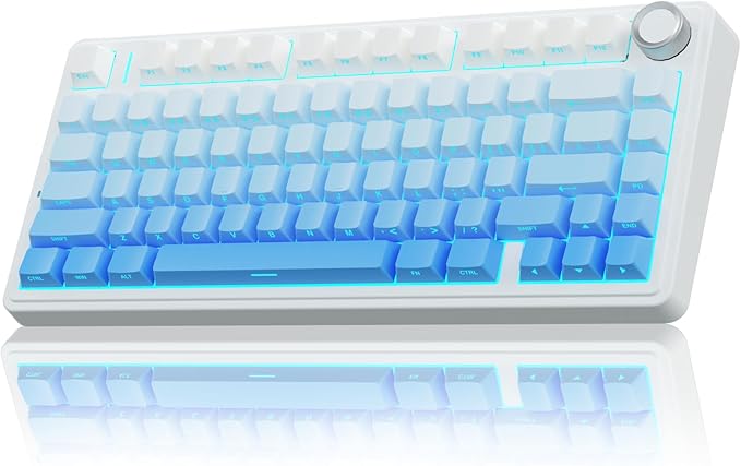 AULA F75 Pro Wireless Mechanical Keyboard,75% Hot Swappable Custom Keyboard,RGB Backlit,Pre-lubed Linear Switches,Side Printed PBT Keycaps Mechanical Gaming Keyboards