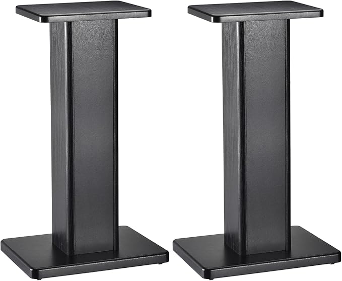 MECCANIXITY Wood Speaker Stands, 2 Pack 11.8 Inch (30cm) Universal Speaker Stand Hollowed Bases Enhanced Audio Listening for Home Theaters Cinema