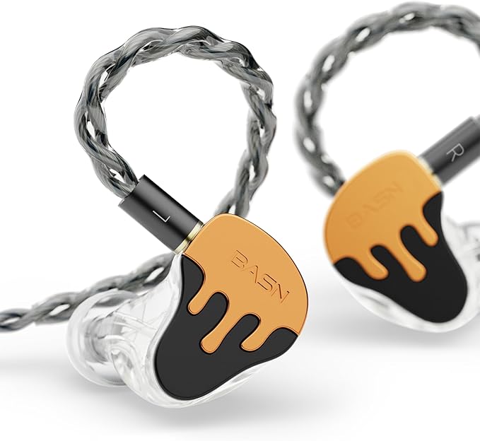 BASN BmasterX 3.5mm 4.4mm in Ear Audio Monitors Earphones (Black/White)