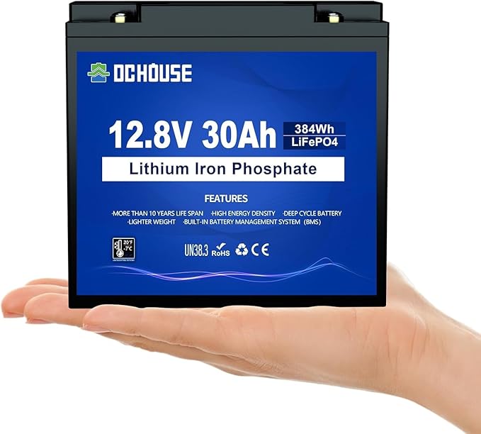 DC HOUSE 2 Pack 12V 30Ah LiFePO4 Battery with DC Port for Trolling Motor