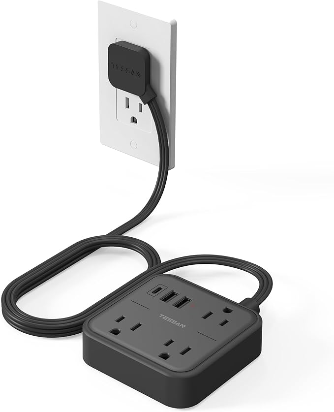 TESSAN Ultra Thin Flat Extension Cord 5 FT