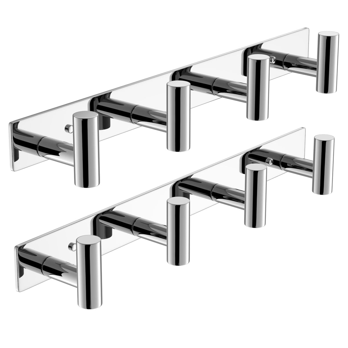 VAEHOLD Hat and Coat Wall Mount Rack - Hooks for Robes, Bags, Keys, and Towels - Bathroom Towel Hanger Organizer (White, “T“ Shape 3 Hooks 2 Pack)