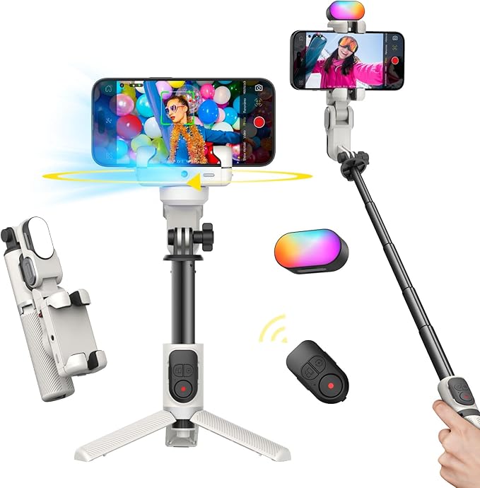 AOCHUAN Gimbal Stabilizer for iPhone, Sefie Stick with Auto Face Tracking