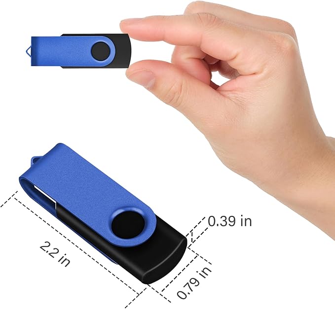 EASTBULL Flash Drive Bulk 32GB USB 20 Pack with Lanyards USB 2.0 Thumb Drive Bulk Memory Stick Swivel Pen Drive for Storage and Backup 32 GB 20 Pack, Blue