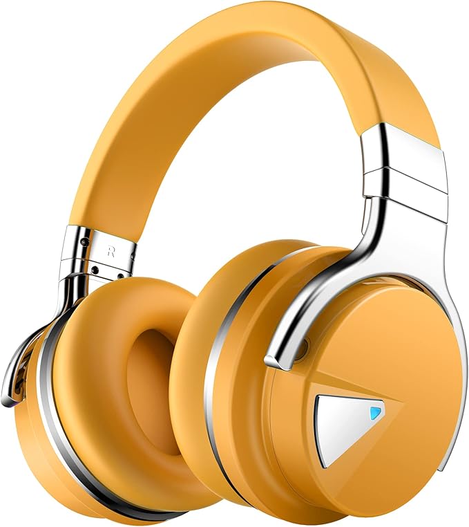 Silensys E7 Active Noise Cancelling Headphones Wireless Bluetooth Headphone with Microphone Deep Bass Over Ear, Comfortable Protein Earpads, 30 Hours Playtime for Travel/Work