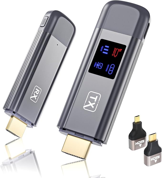 Wireless HDMI Transmitter and Receiver, 5.8G+2.4G Dual-Band Video and Audio