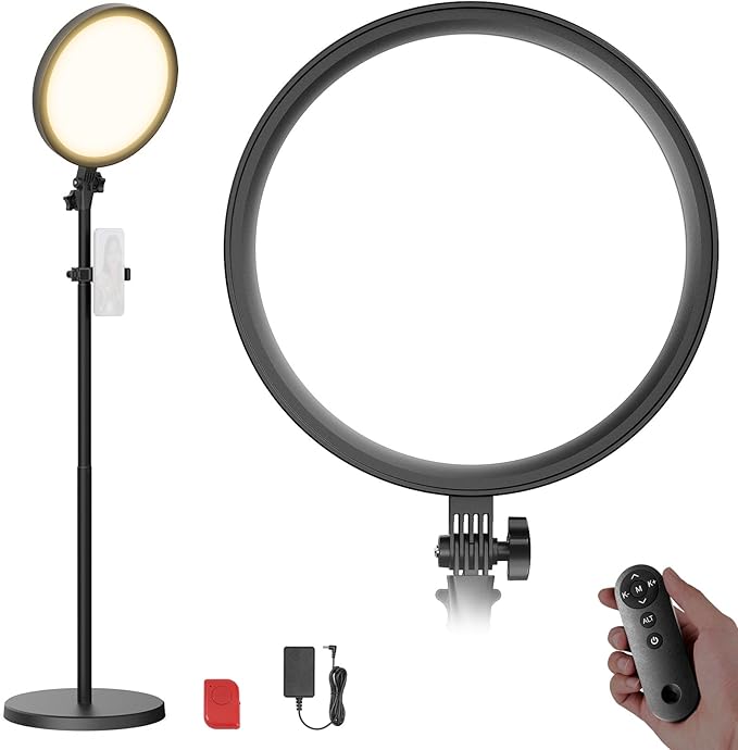 NEEWER 18" RGB LED Round Panel Video Light with APP Control, 65W 6000Lux/0.5m 2500K-8500K RGBCW Photography Studio Lighting /18 Scenes/V Battery Powered for Outdoor Filming Recording Streaming, GR18C