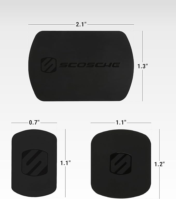 Scosche MAGRKI MagicMount Replacement Metal Plate Kit for Phone, Metal Plates for Magnetic Mount Cell Phone Holder for Car, Universal with All Devices and Phone Case, Black