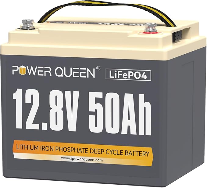 Power Queen 12V 200Ah PLUS LiFePO4 Battery, Lithium Battery with 200A BMS, 2560W Load Power, 15000 Deep Cycles for RV Motorhome, Trailer Van Camper, Solar, Off-Grid