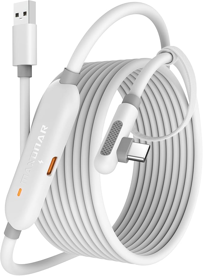 Maxonar VR Charging Link Cable 16FT, USB 3.0 for Meta Quest 3/3S/2, Pico 4