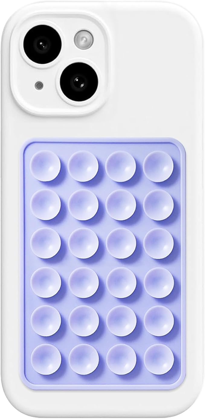 AZXYI Anteel Silicone Suction Phone Case Mount, Silicon Adhesive Suction Cup Phone Mount, Non Slip Sticky Phone Grip for Cellphone, Strong Grip Holder for Selfies and Videos (Baby Blue)