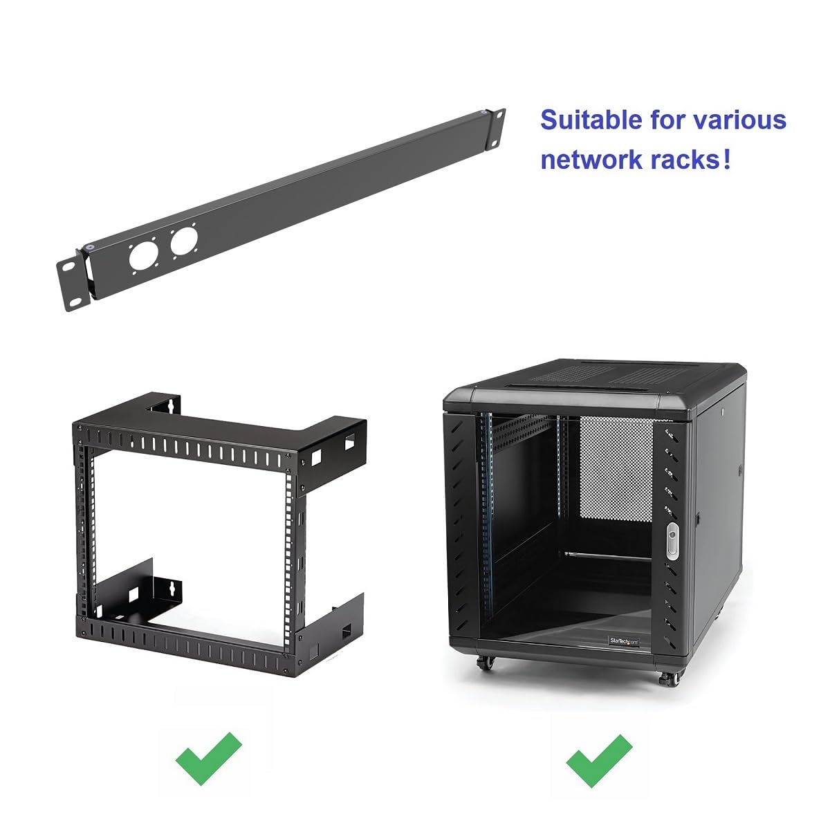 QiaoYoubang 1U Hinged 2D XLR HDMI Audio Rack Mount Panel