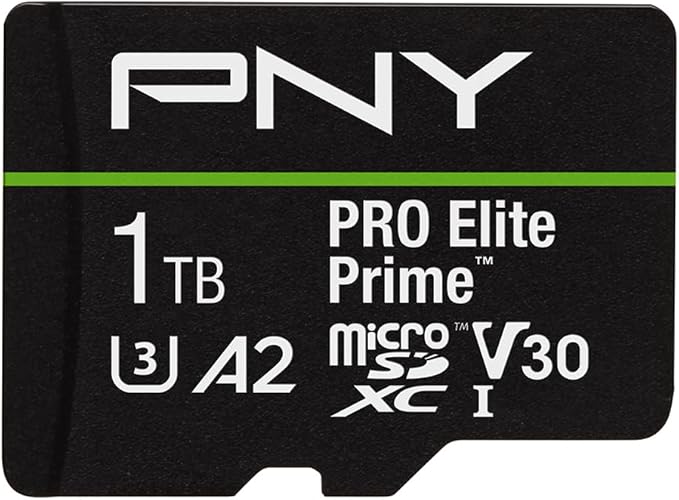 PNY 512GB PRO Elite Prime™ C10 U3 V30 A2 microSDXC Flash Memory Card – Ultra-Fast Speeds, Read 200MB/s, Write 150MB/s, 4K UHD, Full HD, UHS-I, for Smartphones, Drones, Action Cameras