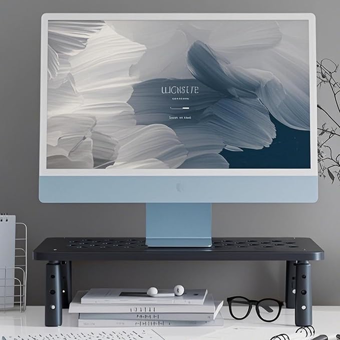 Monitor Stand,Computer Monitor Stand for Desk,Adjustable Laptop Riser,Monitor Riser with Airflow Vents,Monitor Riser,Desk Organizer for Computer,Laptop, Printer,Pc