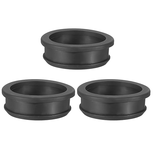 PATIKIL 46.6mm / 1-13/16 Inch Drill Hole,1-9/16 Inch ID Rubber Grommets, 3Pcs Top Hat Grommet for Wiring Eyelet Ring Gasket Automotive Firewall Cable Hole Plugs Wires Protection, Black