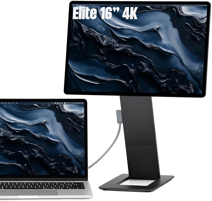 SOTSU FlipAction Pro 16" Gen 2 | 2.5K Portable Monitor | 2560 x 1600 (WQXGA) | 120 Hz | 100% DCI-P3 | 400 Nits | Pivot Rotate | Full Metal CNC | Perfect Match for Mac and Windows (Universe Black)