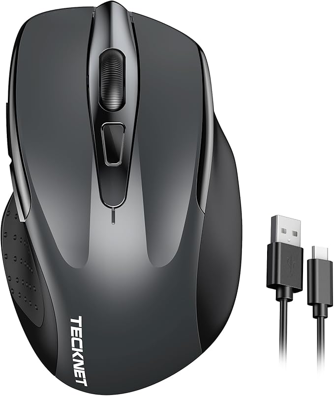 TECKNET Wireless Mouse Rechargeable, 2.4G Computer Mice with USB-A Receiver