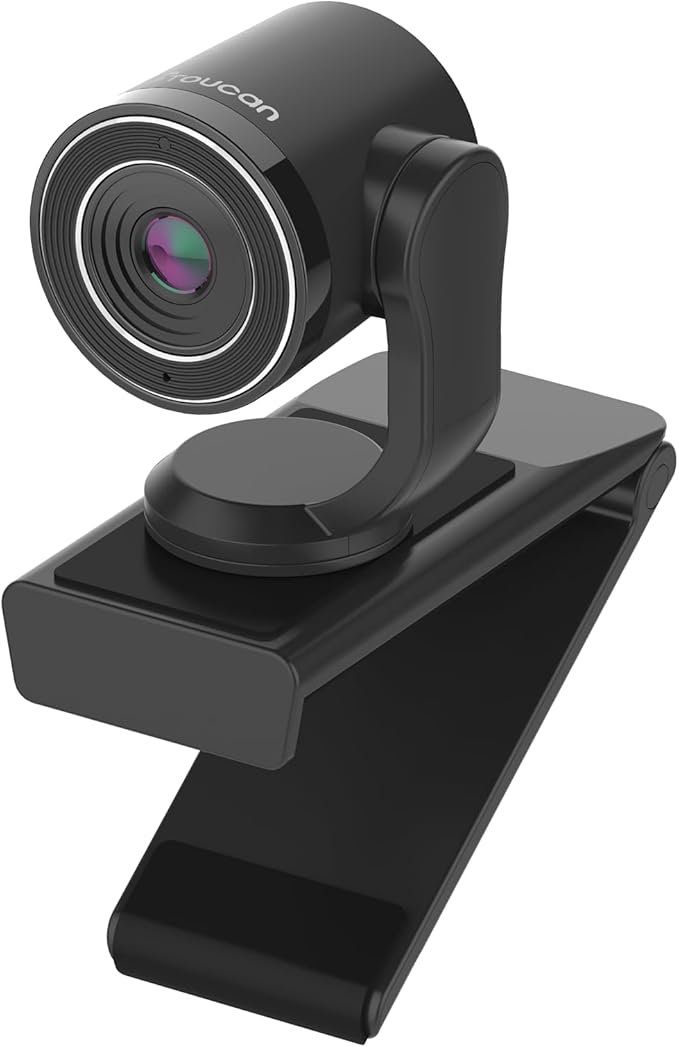TOUCAN 360-Degree Video Conference Camera, 1080p HD Webcam with 4 Noise Reduction Mics, Speaker, AI Tracking, Works with Zoom, Google Voice, Microsoft Teams and More, for PC/Mac/Tablet