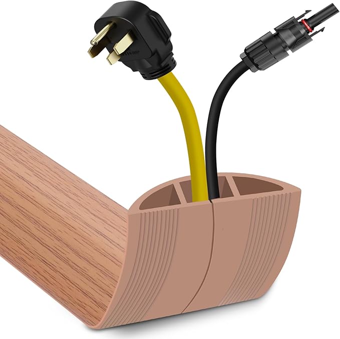 JAHOMFAI Floor Cord Cover 10FT Cord Covers for Wires on Floor Protect Wires & Prevent Trip Hazards, Easy to Cut for Home, Office, School, Concerts, Cavity W0.6in x H0.32in