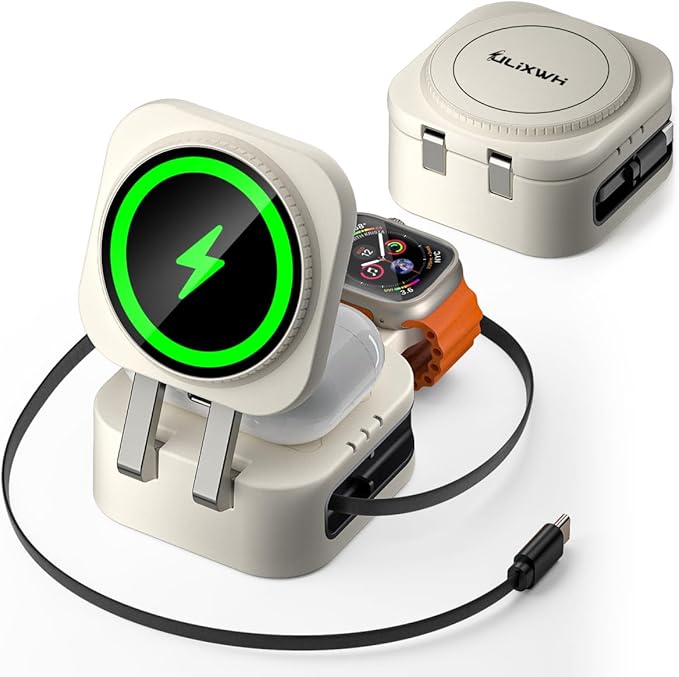 ULiXWH Retractable 3 in 1 Charging Station for Apple, 22.5W Fast Charging