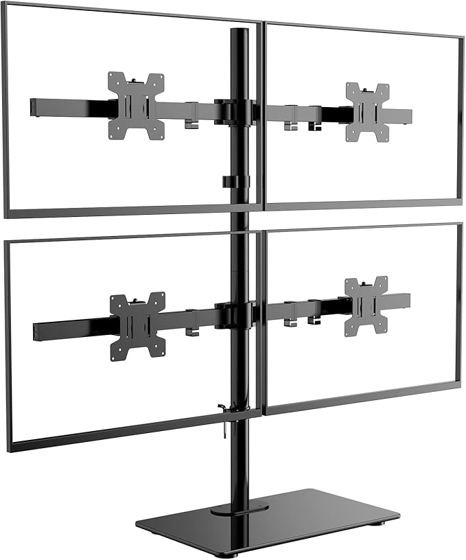 WALI Freestanding Triple Monitor Stand for 13-27 inch Screens,22lbs per Arm