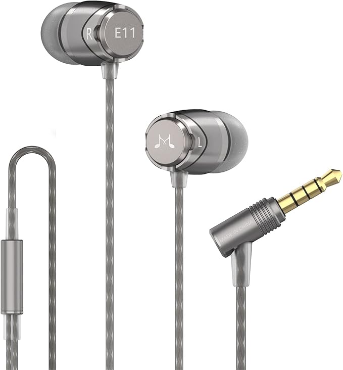 SoundMAGIC E11 Wired Earbuds No Microphone HiFi Stereo Earphones Noise Isolating in Ear Headphones Powerful Bass Tangle Free Cord Black