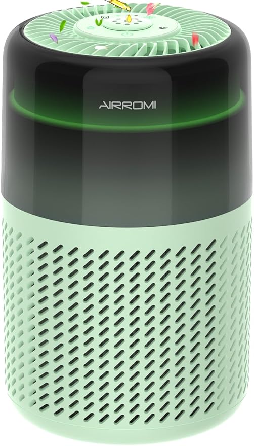 AIRROMI HEPA Air Purifier for Bedroom&Home,Pet Air Purifier for Home,Removes Pet Odor,Cat Litte Smell,Dust,Quiet Room Air Purifier with Scents,360°Air Cleaner