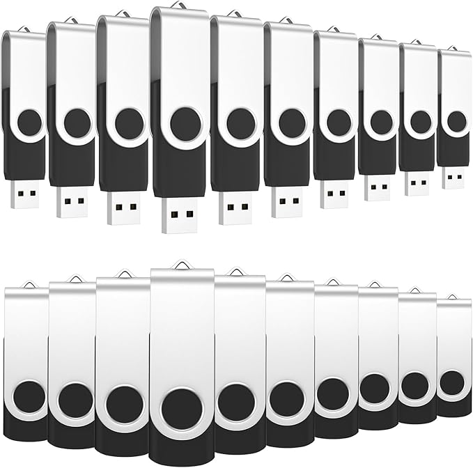 ABLAZE 4GB USB Flash Drive 20 Pack, USB 2.0 Thumb Drives with Lanyards