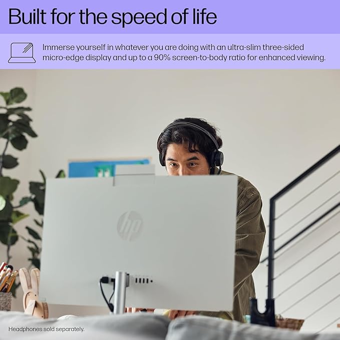 HP 27 Ultra 7 Business All-in-One Desktop, 27" FHD Touch, Intel 12 Cores Ultra 7 155U (Beats Intel i7-1355U), 32GB DDR5 RAM, 1TB SSD, Wireless KB & Mouse, Wi-Fi 6, Windows 11 Pro