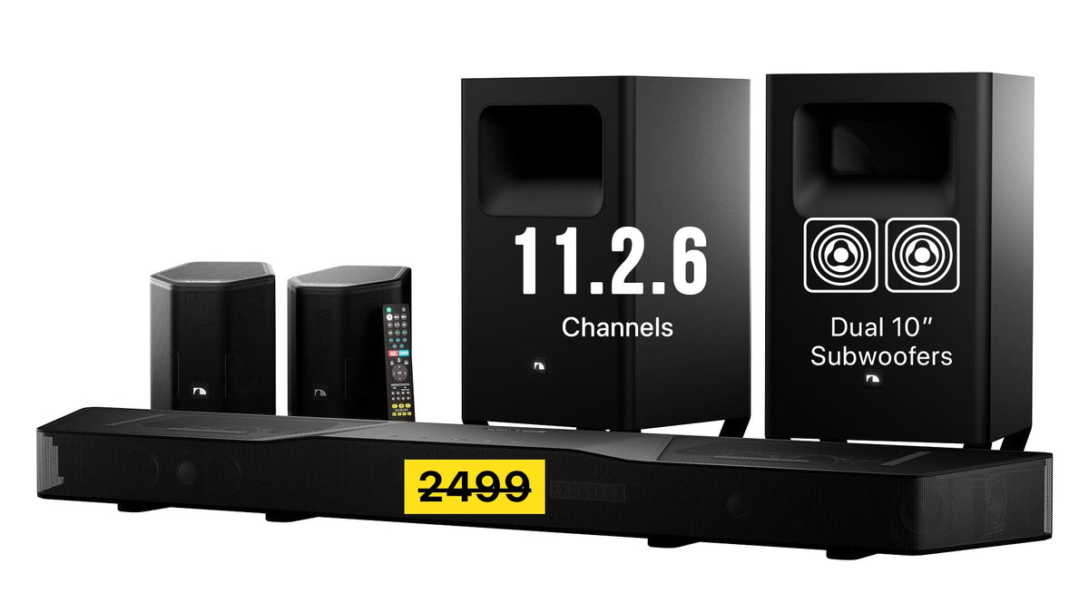 Shockwafe 9.2.4 Dolby Atmos/DTSX Surround Soundbar Sys-Dual 10" Subs*1300W