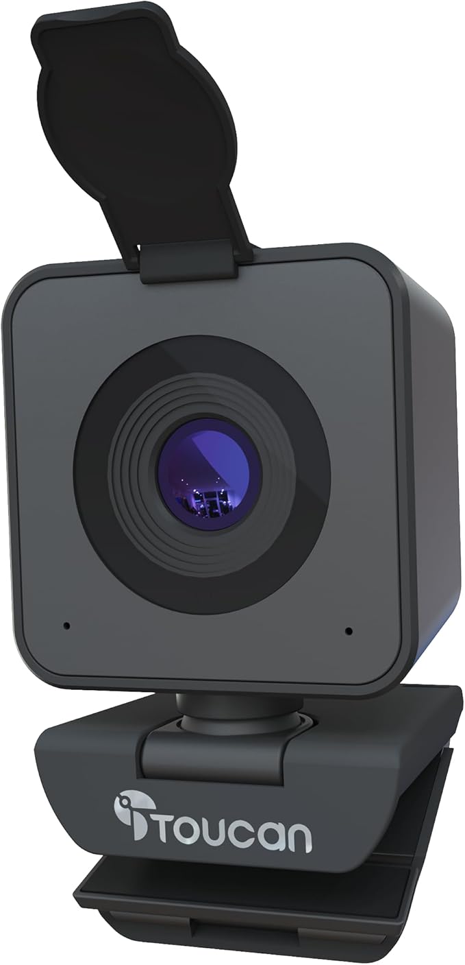 TOUCAN 1080P Webcam with Microphone,FHD Streaming Camera with 1080P/60fps,Privacy Protection Plug Play Ultra Compact Web Cam w/ 89°View for Computer/Meeting/Online Classes/Zoom/YouTube