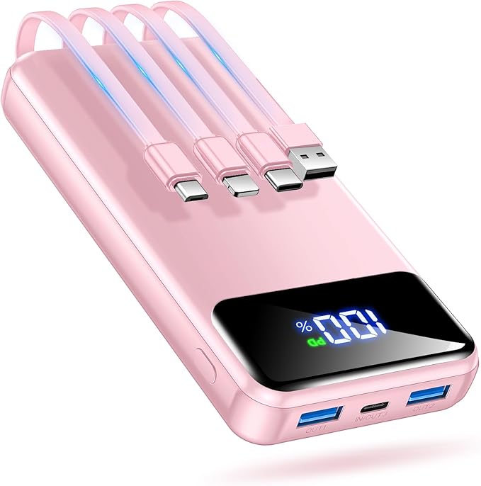 OHOVIV Portable Charger Power Bank 50000mAh,4 Built-in Cables Battery Pack