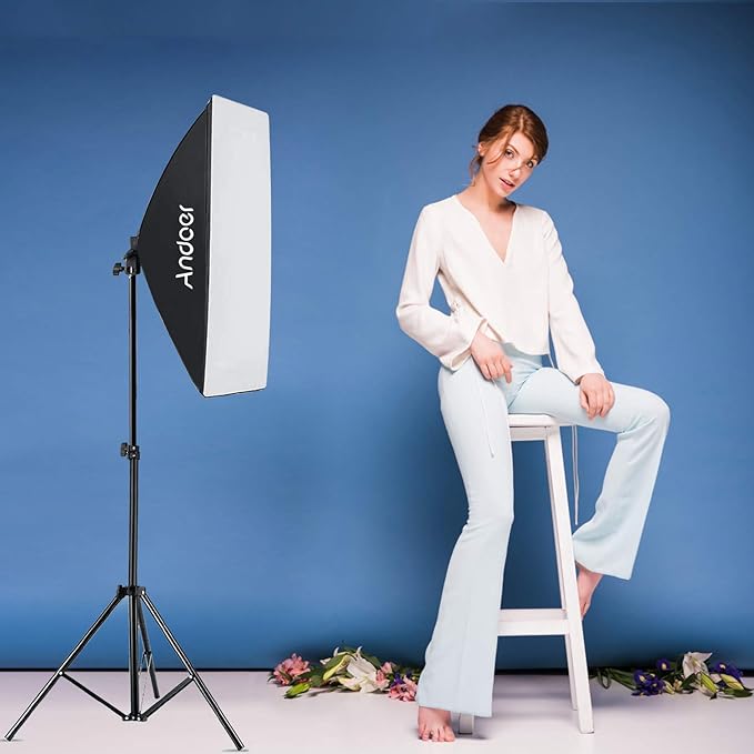 Andoer Softbox Photography Lighting Kit Studio Light, Bi-Color Dimmable 85W Soft Box Studio Output Lighting, with 3 Color Temperature Continuous Lighting Kit for Portrait Video,Advertising Shooting