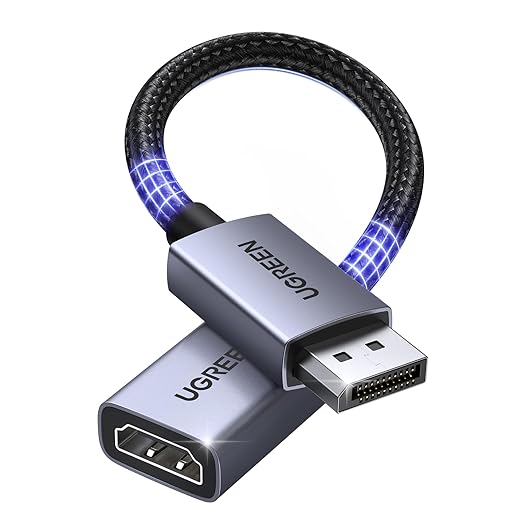 UGREEN 2 Pack 4K DP to HDMI Unidirectional Adapter 1080P@120Hz, 0.66FT