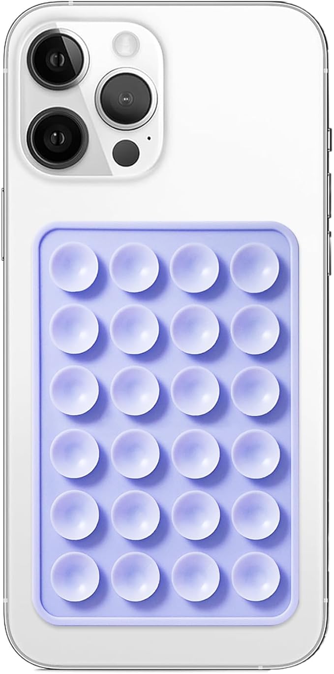 Anteel Silicone Suction Phone Case Mount, Non Slip Sticky Phone Grip for Cellphone, Silicon Adhesive Suction Cup Phone Mount, Strong Grip Holder for Selfies and Videos (Translucent)