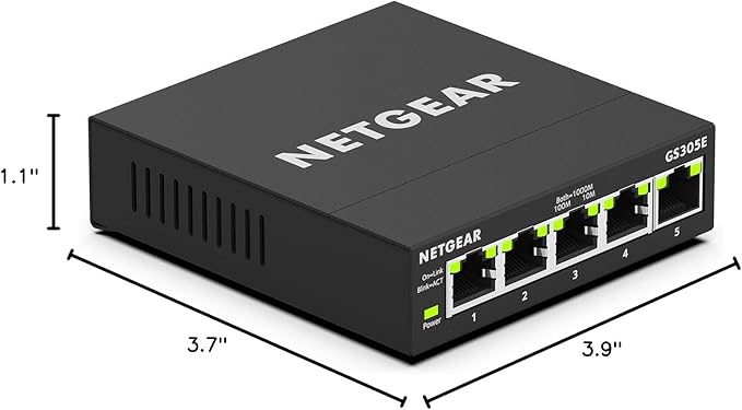 NETGEAR 5-Port Gigabit Ethernet Easy Smart Managed Essentials Switch - Desktop or Wall Mount, Home Network Hub, Office Ethernet Splitter