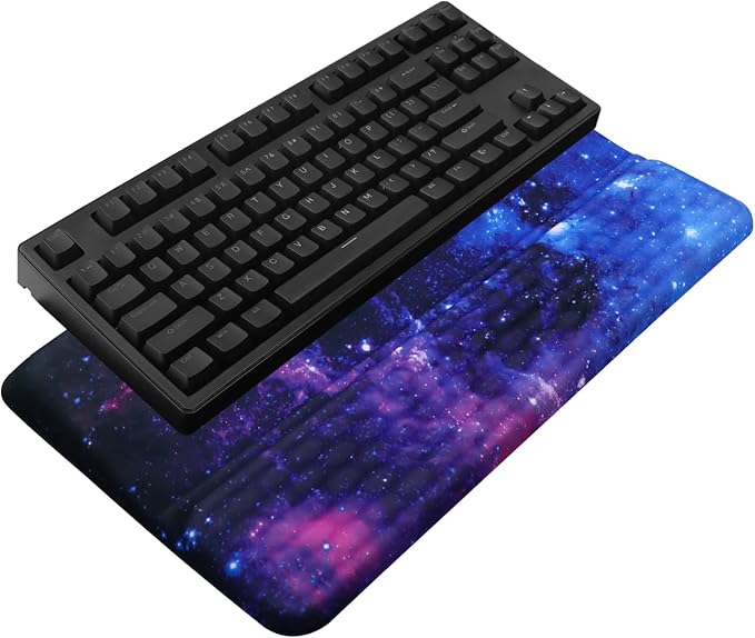 Computer Keyboard Stand with Wrist Rest, Ergonomic Tilted Keyboard Holder - Keyboard Riser with Wrist Pad - Keyboard Tray Support for Office Home - Black Flowers