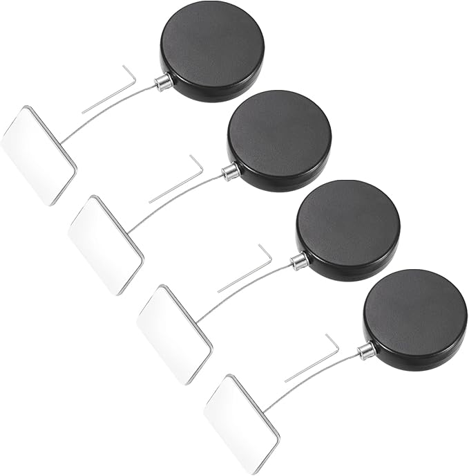 MECCANIXITY 3.3ft Retractable Cable Lock with Square Patch Remote Control Security Lock with Adjustable Cord Tether Anti Theft for Laptop, TV
