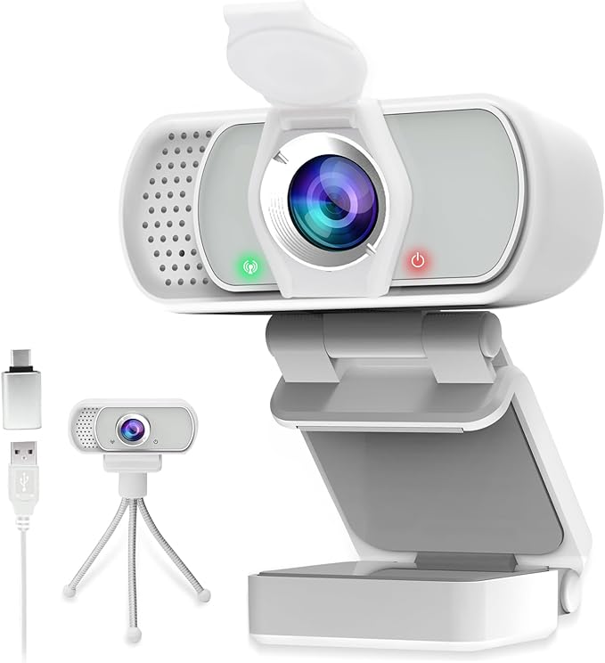 ZIQIAN 1080P Webcam with Microphone, USB Web HD Camera for PC, Laptop&Mac